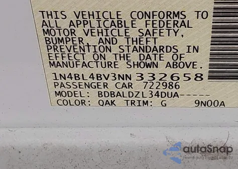 2022 Nissan Altima S Fwd из США, поврежденный, VIN 1N4BL4BV3NN332658